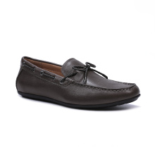 Latest Summer Breathable Leather Slip On Black Loafers Shoes For Men